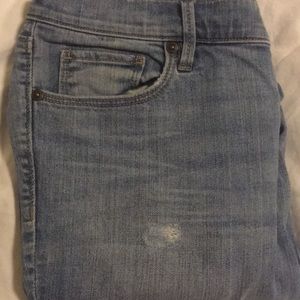 LOFT Distressed straight leg jeans